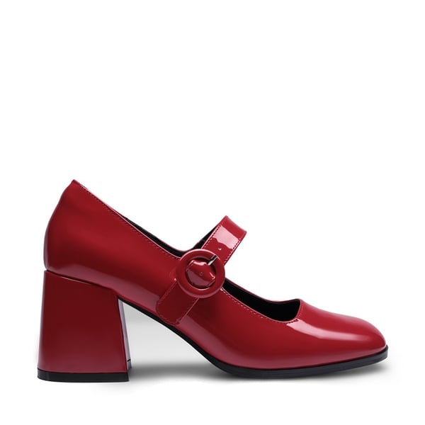 Chunky Mary Jane Pumps - BRIGHT RED - 2